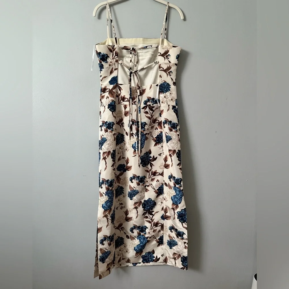 TORY BURCH FLORAL PRINT OTTOMAN MIDI DRESS - Picture 3 of 5
